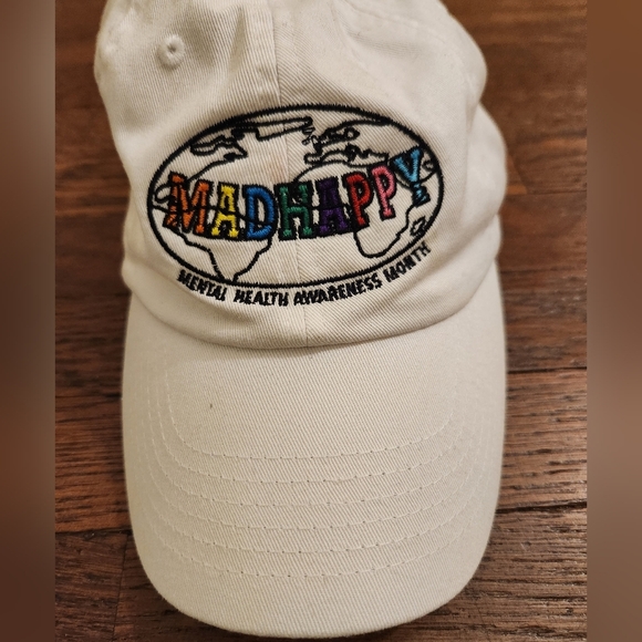 MADHAPPY Mental Health Awareness Dad Hat White main image 4